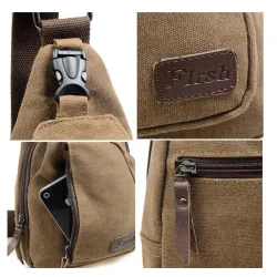 Herre kanvas rygsæk - skulder / crossbody taske
