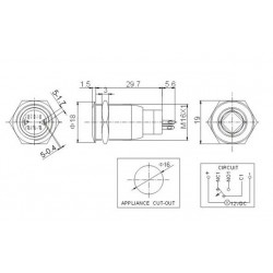 Metal push button switch - self-reset - LED - 16mmSwitches