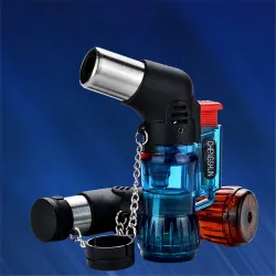 Mini butan lighter - jet flamme - vindtæt - med hætte