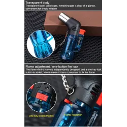 Mini butan lighter - jet flamme - vindtæt - med hætte