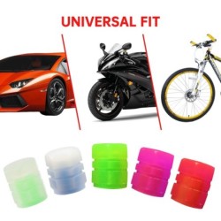 Universal tire air valves - fluorescent - 4 piecesValve caps