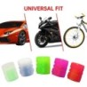 Universal tire air valves - fluorescent - 4 piecesValve caps