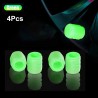 Universal tire air valves - fluorescent - 4 piecesValve caps