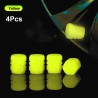 Universal tire air valves - fluorescent - 4 piecesValve caps