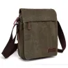 Vintage skuldertaske i lærred