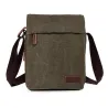 Vintage skuldertaske i lærred