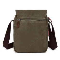 Vintage skuldertaske i lærred