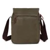 Vintage skuldertaske i lærred