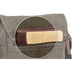Vintage skuldertaske i lærred