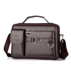 Lille vintage skuldertaske - læder