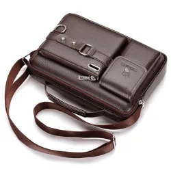 Lille vintage skuldertaske - læder