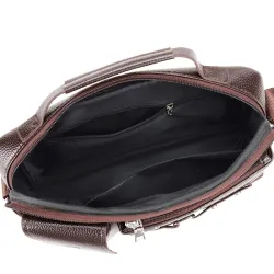 Lille vintage skuldertaske - læder