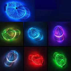 Baseball cap - fiber optic - 7 colors LED - USB - blackHats & Caps