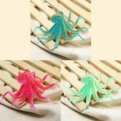 Fluorescent artificial octopus - with suction cup - aquarium decorationDecorations