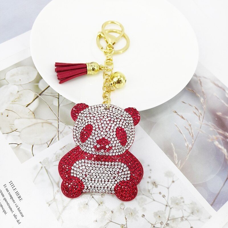 Crystal panda / tassel - keychainKeyrings