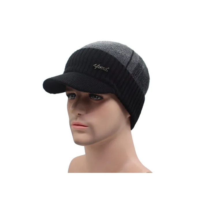 Men's winter wool hat with visorHats & Caps