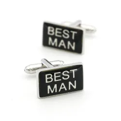 Rektangulære manchetknapper til bryllup - BEST MAN