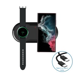 2 i 1 trådløs magnetisk oplader - til Samsung - iPhone - Apple Watch - 20W
