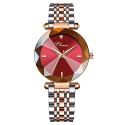 CHENXI - luksus Quartz ur - rosa guld - rustfrit stål - vandtæt - rød