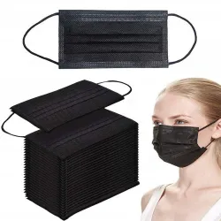 Beskyttende ansigts-/mundmaske - engangs - sort - 50 stk