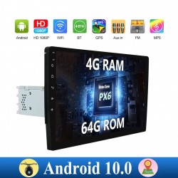 Bilradio med touchskærm - Android 10 - 2DIN - WiFi - GPS - Bluetooth - FM - AM - RDS - SWC - DSP