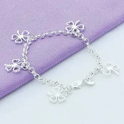 Firkløverarmbånd - 925 sterling sølv