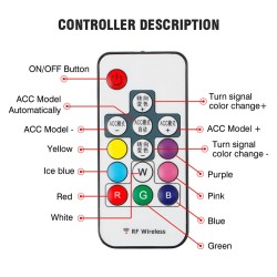 RGB lys - bil DRL lygter - farverig LED strip - vandtæt - 2 stk