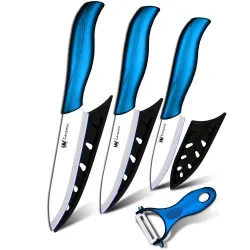 Keramiske knive med dæksler/skræller - sæt 4 stk