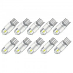 T10 - 3030 - 2SMD - 12V - LED - bilpære - hvid - 10 stk.