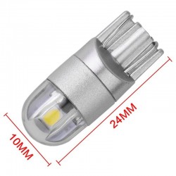 T10 - 3030 - 2SMD - 12V - LED - bilpære - hvid - 10 stk.