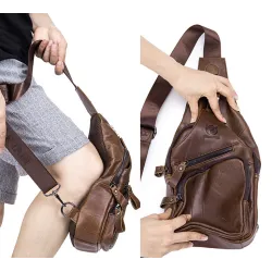 Multifunktions rygsæk - læder crossbody taske