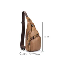Multifunktions rygsæk - læder crossbody taske