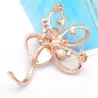 Pink opal blomst med krystaller - elegant broche