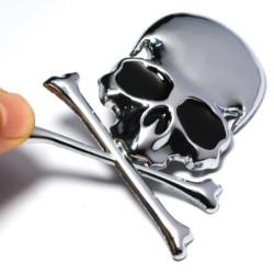 Metal skull / bones - emblem - car stickerStickers