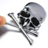 Metal skull / bones - emblem - car stickerStickers