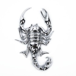 Sølvskorpion - metalemblem - bilklistermærke