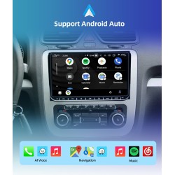 Bilradio - 2 Din - 9 tommer - Android 10 - 1GB - 16GB - Bluetooth - GPS - carplay - til Volkswagen Golf 5 6 Passat