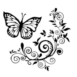 Decorative car sticker - butterfly / flowersStickers
