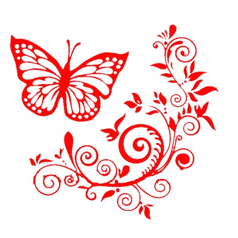 Decorative car sticker - butterfly / flowersStickers