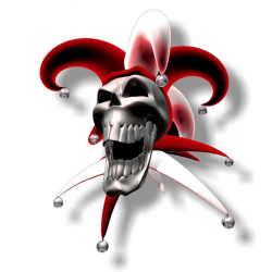 Silver skull joker - vinyl car stickerStickers