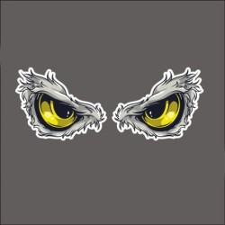 Scary yellow eyes - car stickerStickers