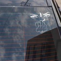 Vinyl car sticker - eyes / middle fingerStickers