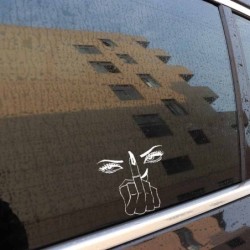 Vinyl car sticker - eyes / middle fingerStickers