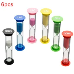 Timeglas - med sand - ur timer - 6 stk