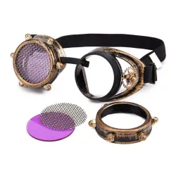 Steampunk / vintage runde briller - aftagelige linser / metalnet