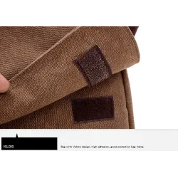 Rektangulær skuldertaske i lærred
