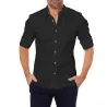 Elegant skjorte med lange ærmer - med lynlås/knapper - slim fit