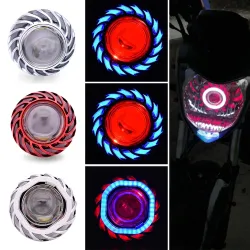 Motorcykel forlygte - LED projektor - enkelt lys - engle / djævle øjne