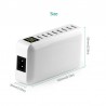 40W - Smart oplader - multiport - 8 USB - 5V 8A - LED