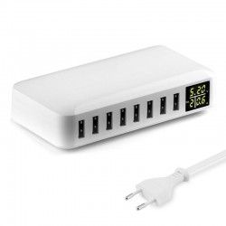 40W - Smart oplader - multiport - 8 USB - 5V 8A - LED